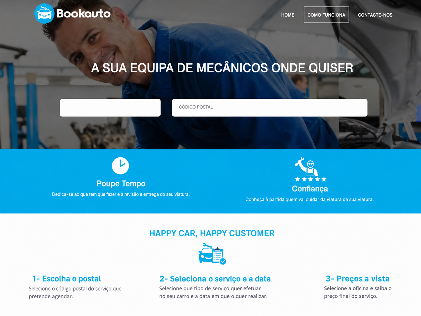 Bookauto automotive maintenance service homepage, 2016